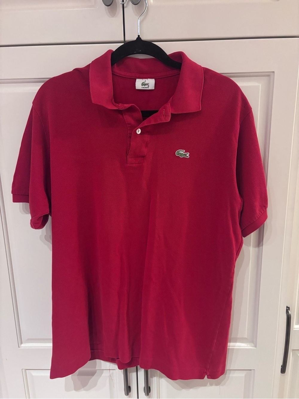 Lacoste Men's Red Pique Polo Shirt size 6 (xl)